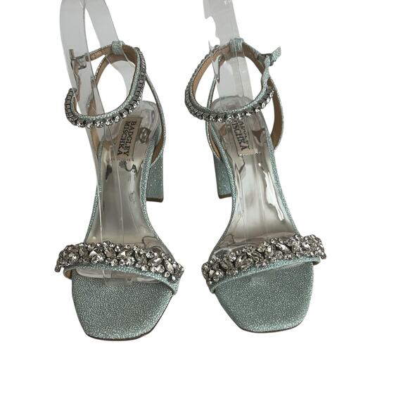 Badgley Mischka Tasmine Tall Evening  Heeled Sandal In Soft Blue Size 6 - Picture 3 of 13